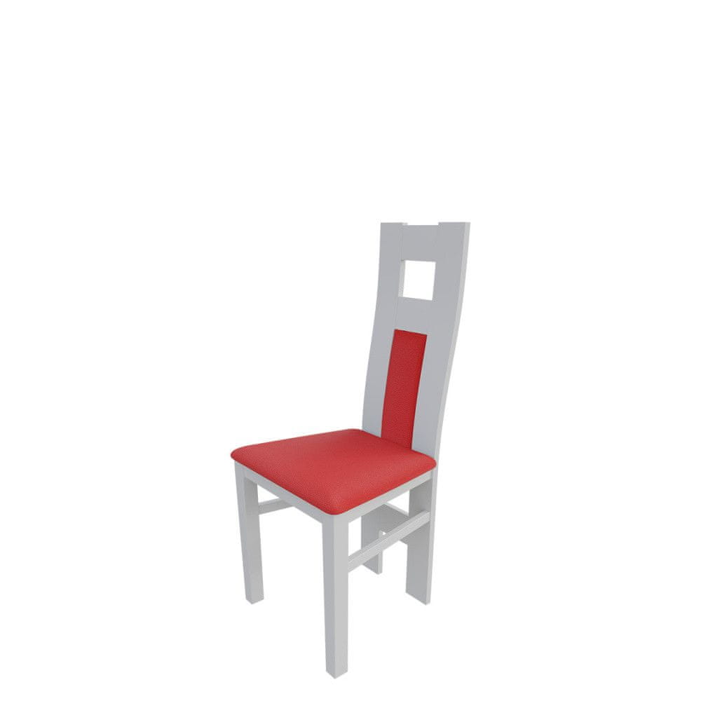 Veneti Jedálenská stolička MOVILE 20 - biela / červená ekokoža